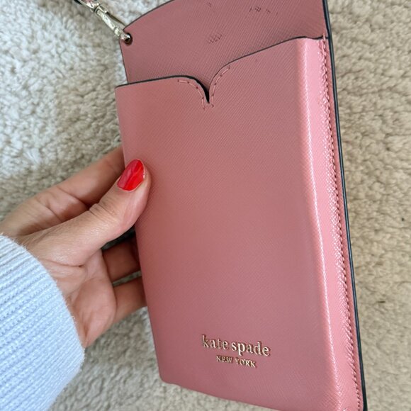 Kate Spade Spencer North South Phone Crossbody in Serene Pink - Picture 9 of 10